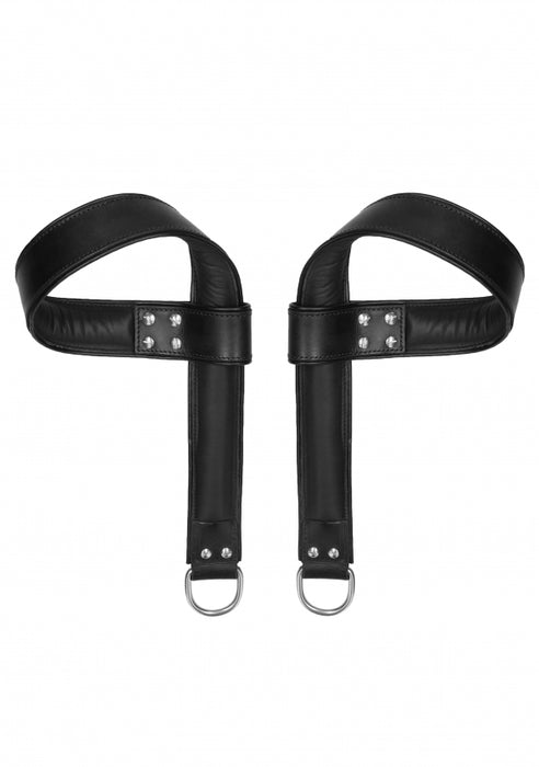 Suspension Cuffs Saddle Leather Hands & Feet - Black