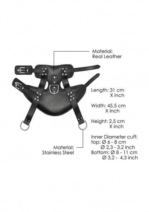 Suspension Cuffs Saddle Leather Heavy Duty - Black