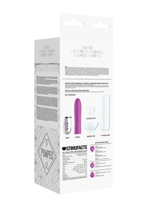 Twister - 4 in 1 Rechargeable Couples Pump Kit - Purple