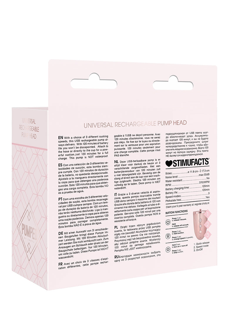 Universal Rechargable Pump Head - Pink