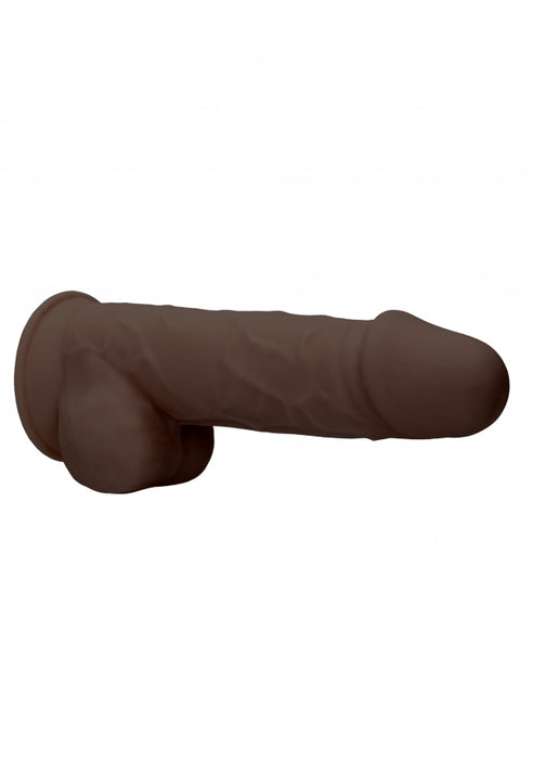Silicone Dildo With Balls 21 x 6cm Brown
