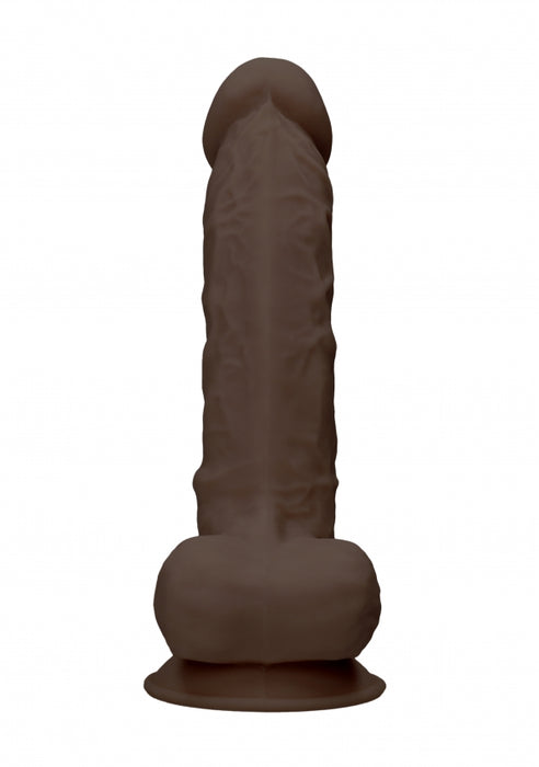 Silicone Dildo With Balls 21 x 8cm Brown