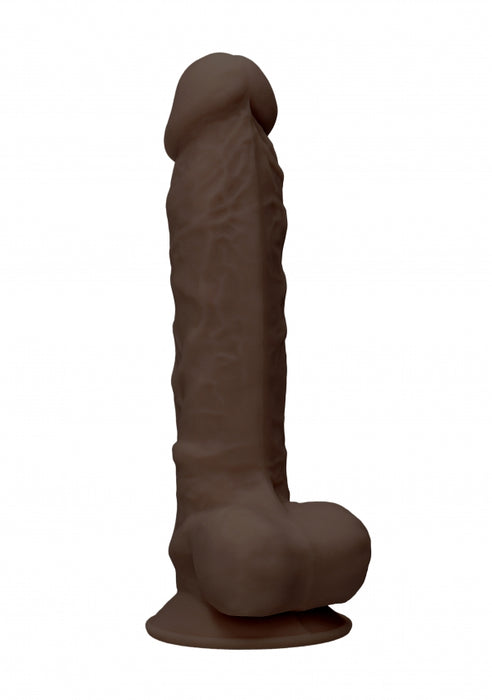 Silicone Dildo With Balls 21 x 8cm Brown