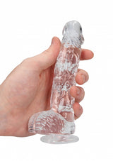 6 Inch / 15 cm Realistic Dildo With Balls - Transparent