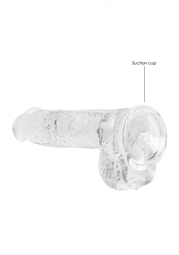 6 Inch / 15 cm Realistic Dildo With Balls - Transparent