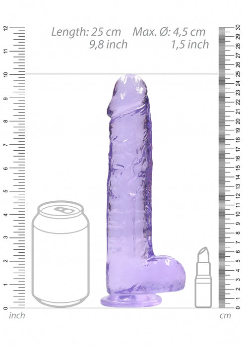 9 Inch / 23 cm Realistic Dildo With Balls - Purple