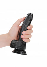 Curved Realistic Dildo with Balls and Suction Cup - 7''/ 18 cm