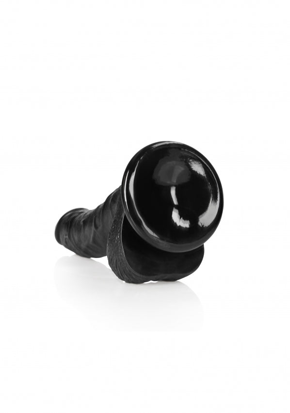 Curved Realistic Dildo with Balls and Suction Cup - 7''/ 18 cm