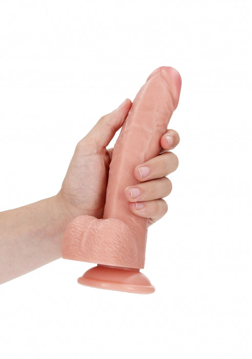 Curved Realistic Dildo with Balls and Suction Cup - 8''/ 20.5 cm