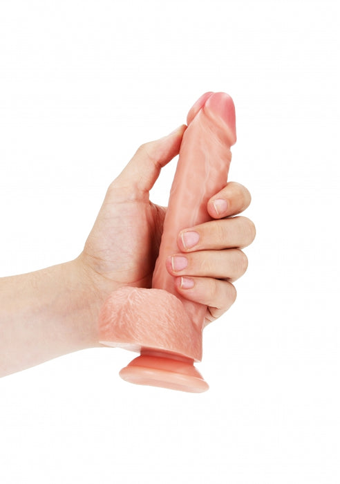 Straight Realistic Dildo with Balls and Suction Cup - 7''/ 18 cm