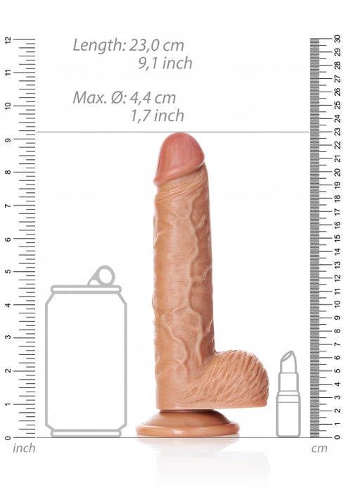 Straight Realistic Dildo with Balls and Suction Cup - 8''/ 20.5 cm