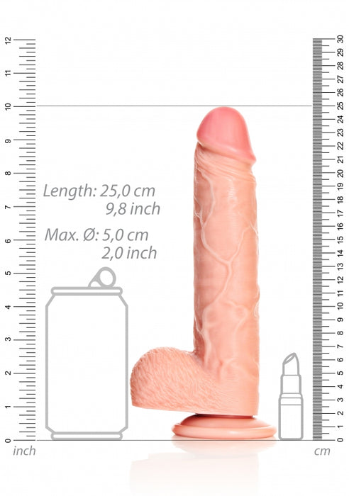 Straight Realistic Dildo with Balls and Suction Cup - 9''/ 23 cm