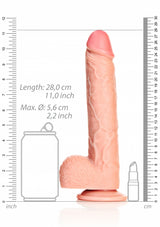 Straight Realistic Dildo with Balls and Suction Cup - 10''/ 25.5 cm
