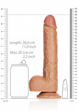 Straight Realistic Dildo with Balls and Suction Cup - 10''/ 25.5 cm