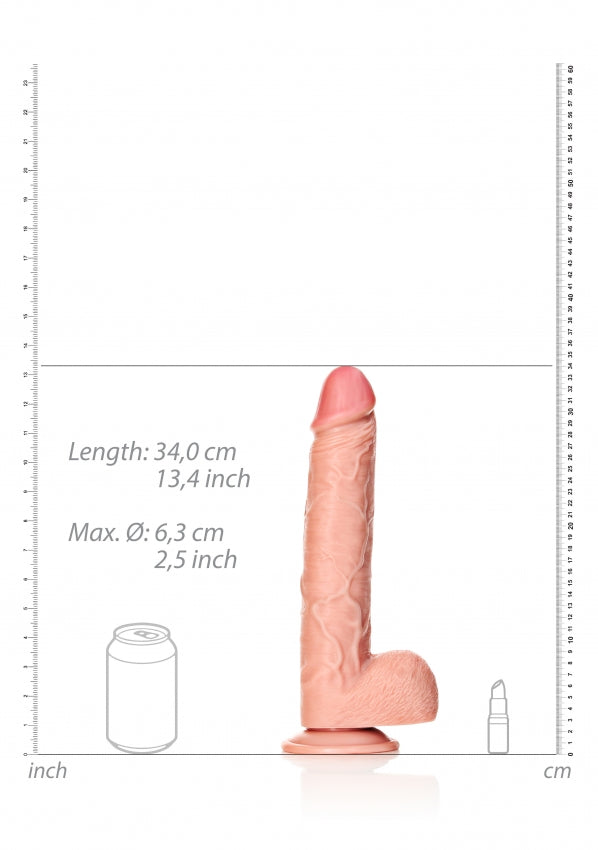 Straight Realistic Dildo with Balls and Suction Cup - 12''/ 30.5 cm