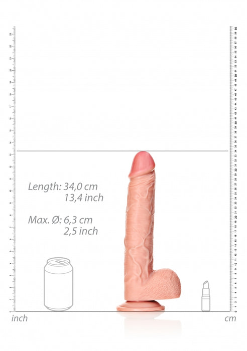 Straight Realistic Dildo with Balls and Suction Cup - 12''/ 30.5 cm