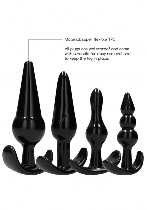 No 80 - 4-Piece Butt Plug Set - Black