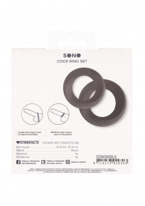 No 86 - Cock Ring Set - Black