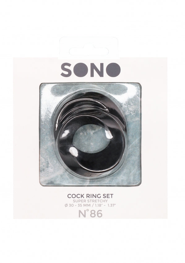 No 86 - Cock Ring Set - Black