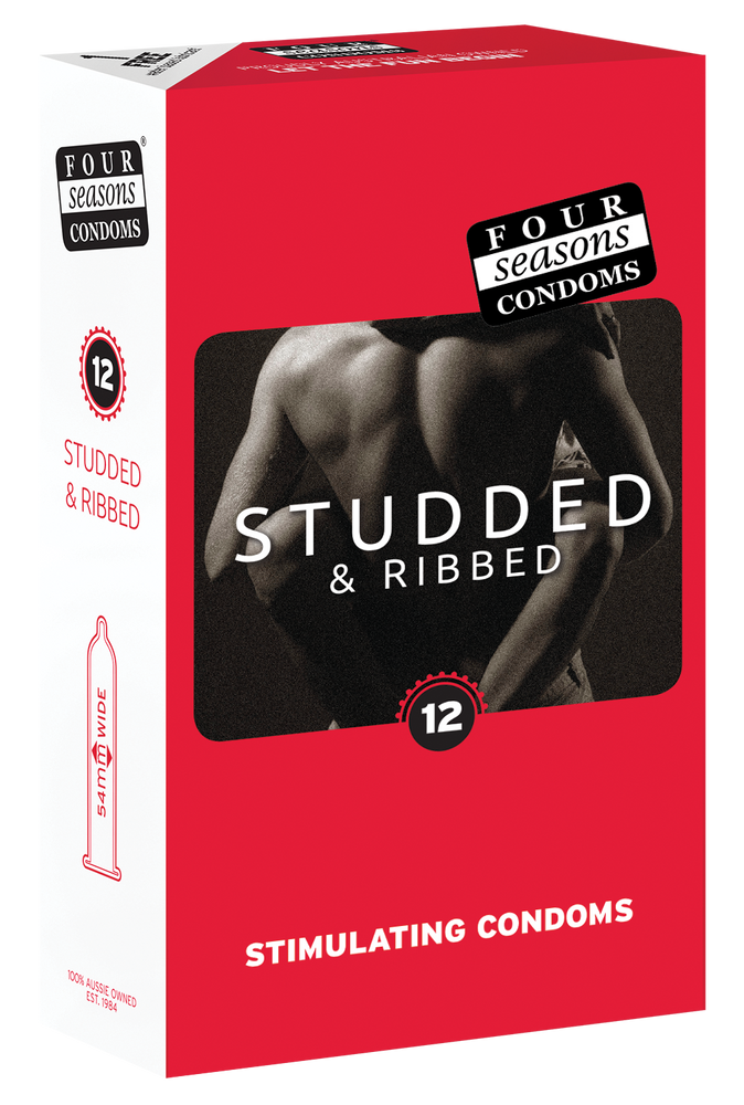 Condom 12pk Studs & Ribs 52mm