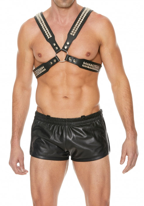 Men's Pyramid Stud Body Harness - Black