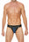 Striped Front With Zip Jock - Leather - Black/Blue - S/M