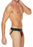 Striped Front With Zip Jock - Leather - Black/Red - S/M