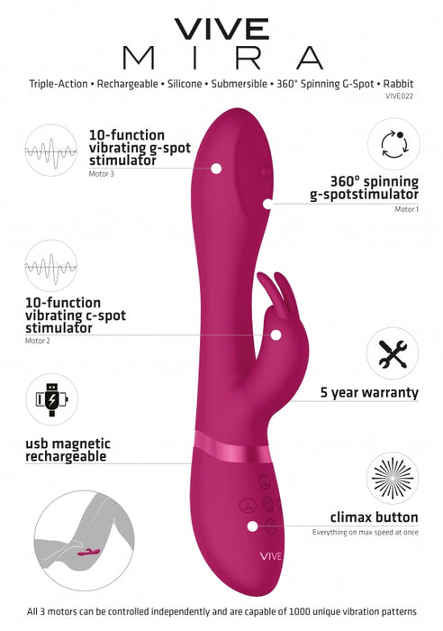 Mira Spinning G Spot Rabbit Pink