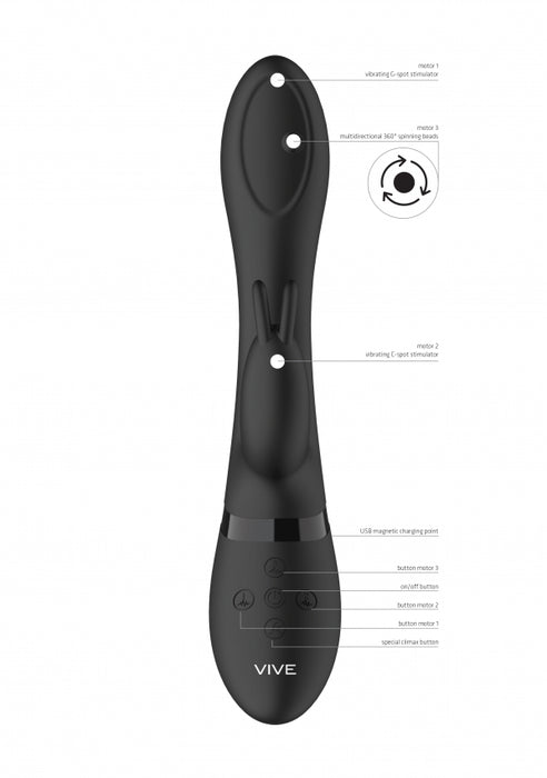 Mira Spinning G Spot Rabbit Black