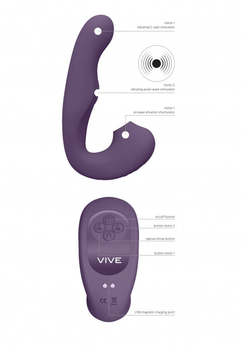 Zaki - Air Wave. Pulse Wave & G-Spot Vibrator - Purple