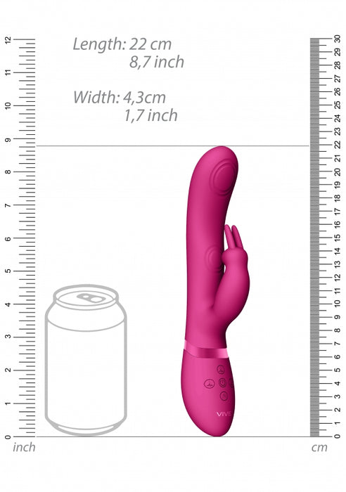 May - Dual Pulse-Wave & Vibrating C-spot & G-Spot Rabbit - Pink