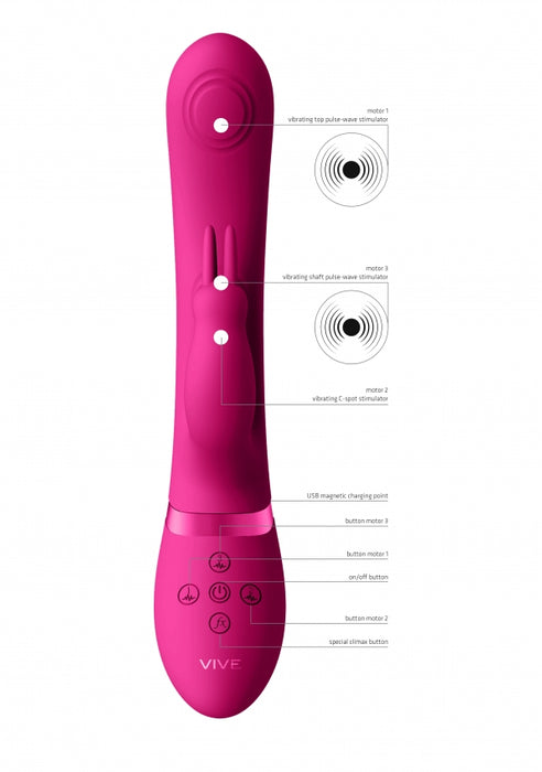 May - Dual Pulse-Wave & Vibrating C-spot & G-Spot Rabbit - Pink