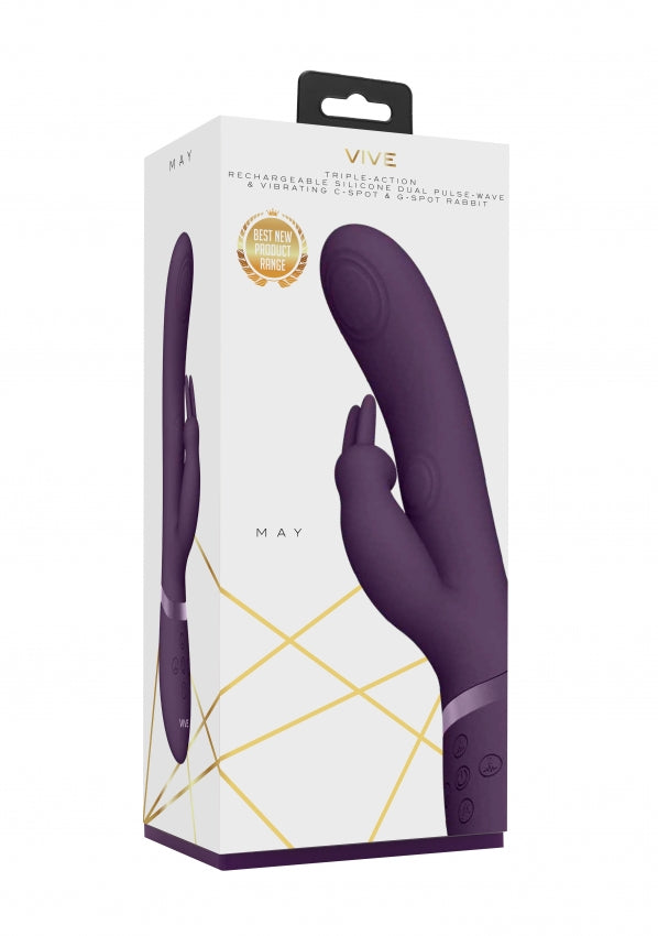 May - Dual Pulse-Wave & Vibrating C-spot & G-Spot Rabbit - Purple