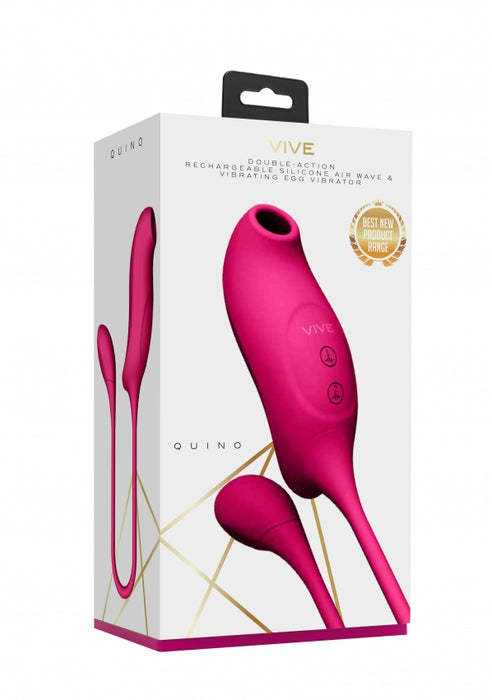 Quino - Air Wave & Vibrating Egg Vibrator - Pink