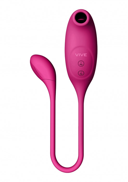 Quino - Air Wave & Vibrating Egg Vibrator - Pink