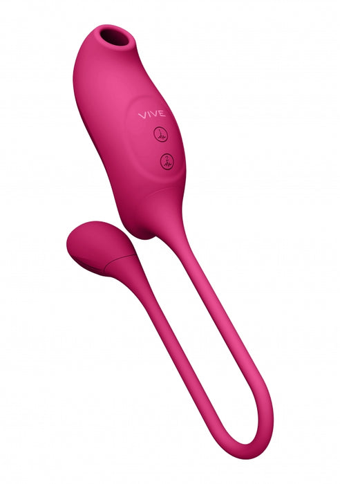 Quino - Air Wave & Vibrating Egg Vibrator - Pink