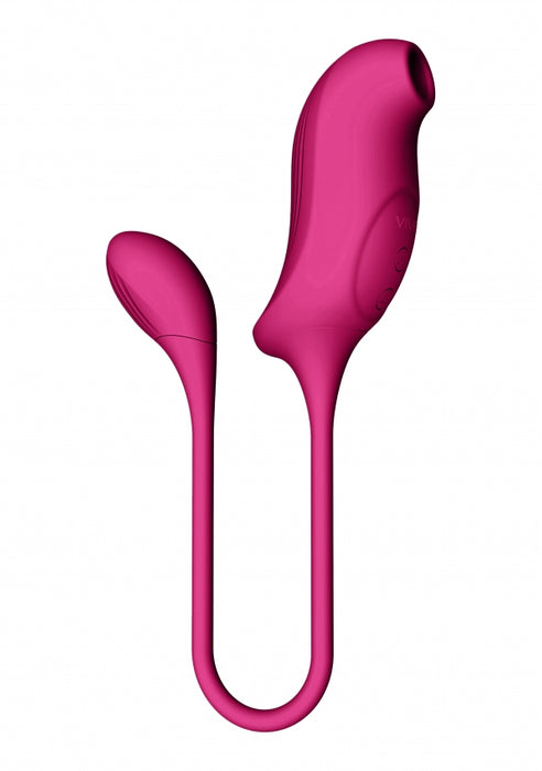 Quino - Air Wave & Vibrating Egg Vibrator - Pink