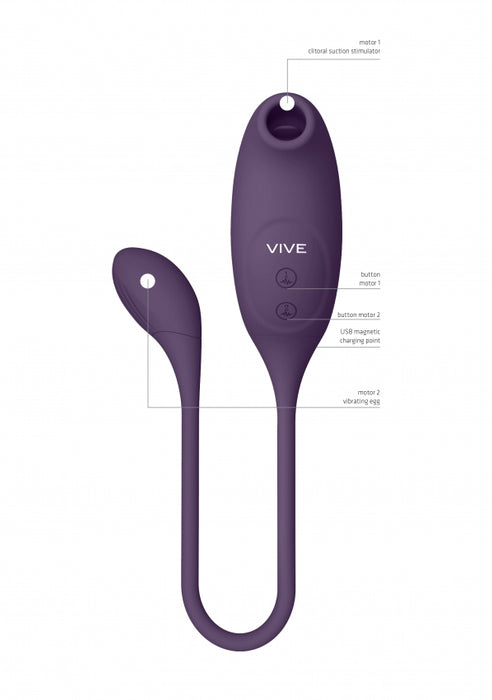 Quino - Air Wave & Vibrating Egg Vibrator - Purple