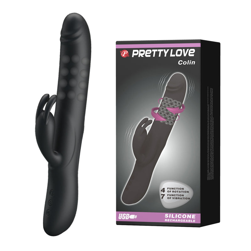 Beaded Insert Vibrator Black "Colin" 250mm