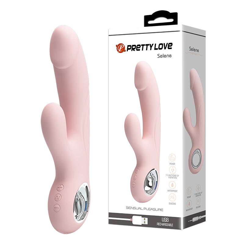 Easy Grip Vibrator Soft Pink "Selene" 190mm